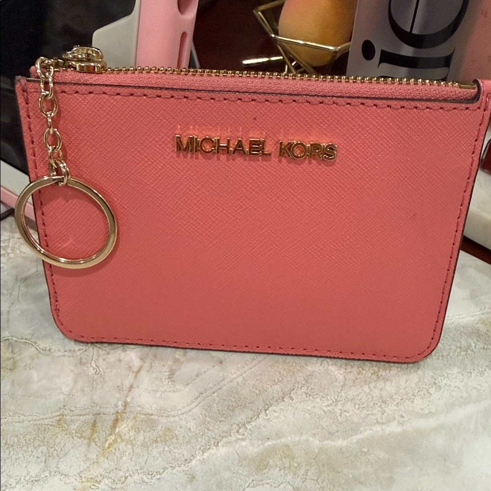 Michael Kors Pink Zip Card Holder